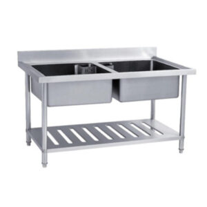 Double Bowl Kitchen Sink with Drainboard