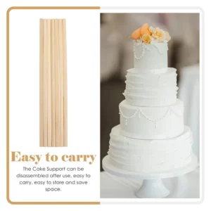 Cake Wooden Dowel Rod Tiered Cake Support Stick 12pcs