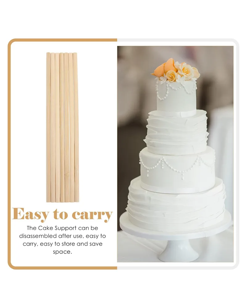 Cake Wooden Dowel Rod Tiered Cake Support Stick 12pcs
