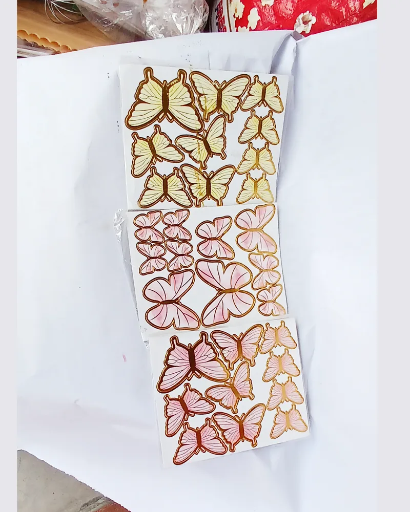 butterfly cake decorating sticker topper Multi color