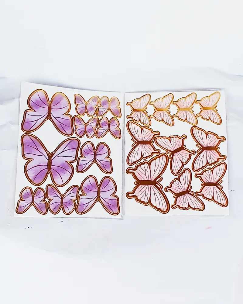 butterfly cake decorating sticker topper set